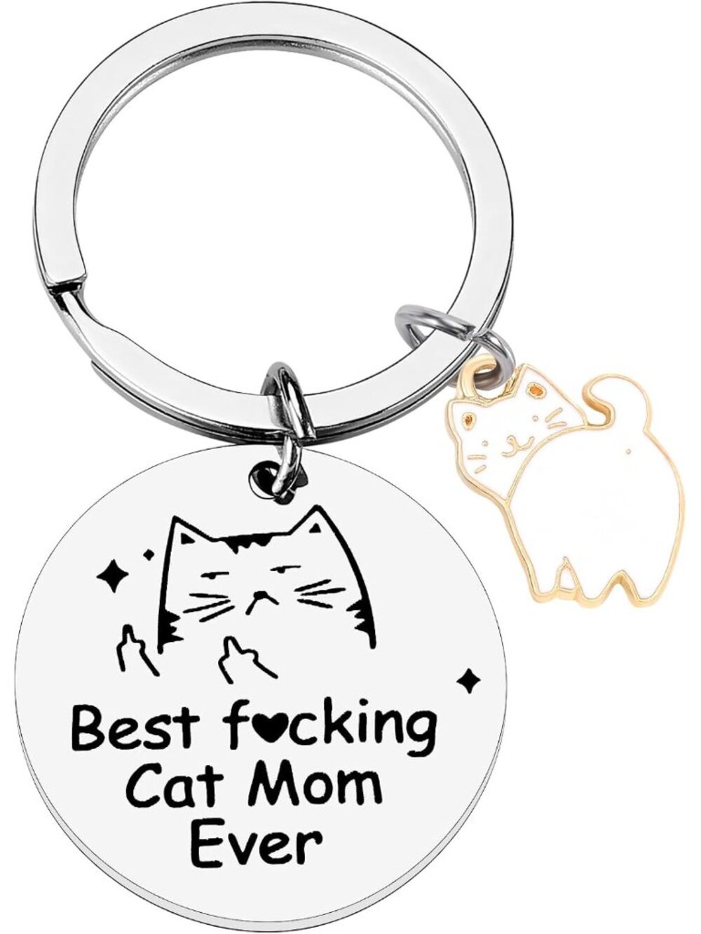 Dog Mom Keychain Cat Mom Keychain Funny Mum Gift Keyring for Women Birthday Moth